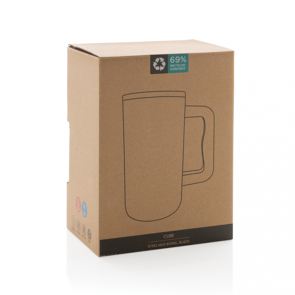 Cană termică Cube  din oțel reciclat – 800 ml [21]
