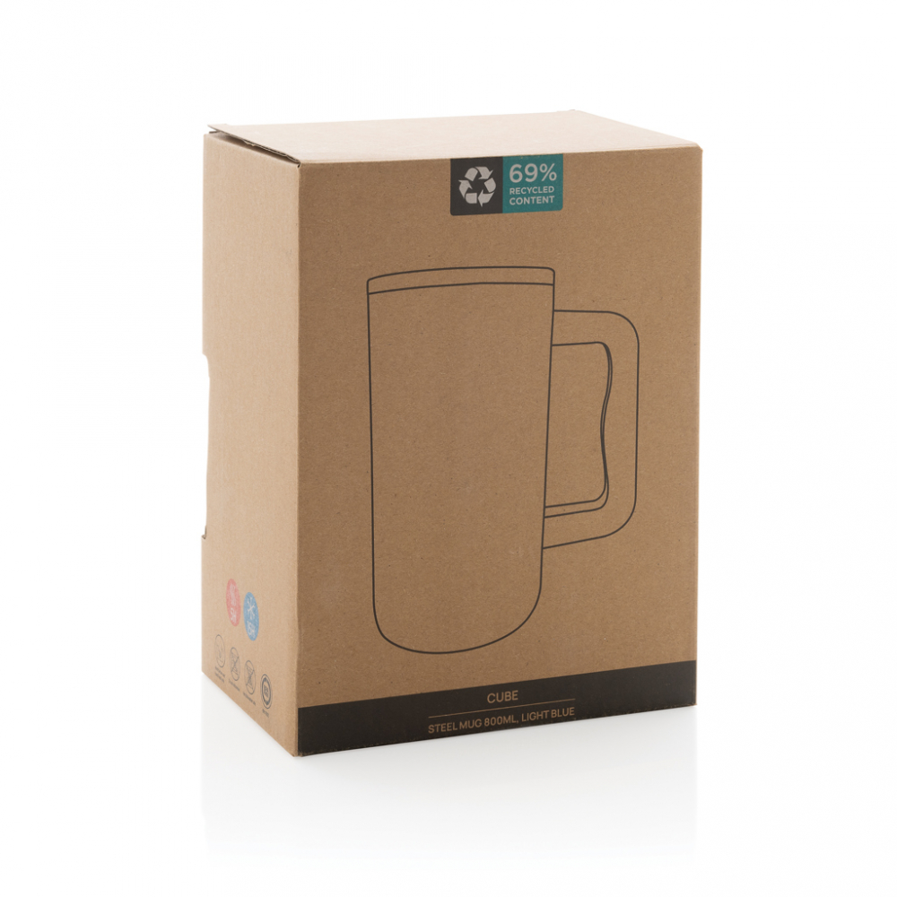 Cană termică Cube  din oțel reciclat – 800 ml [20]
