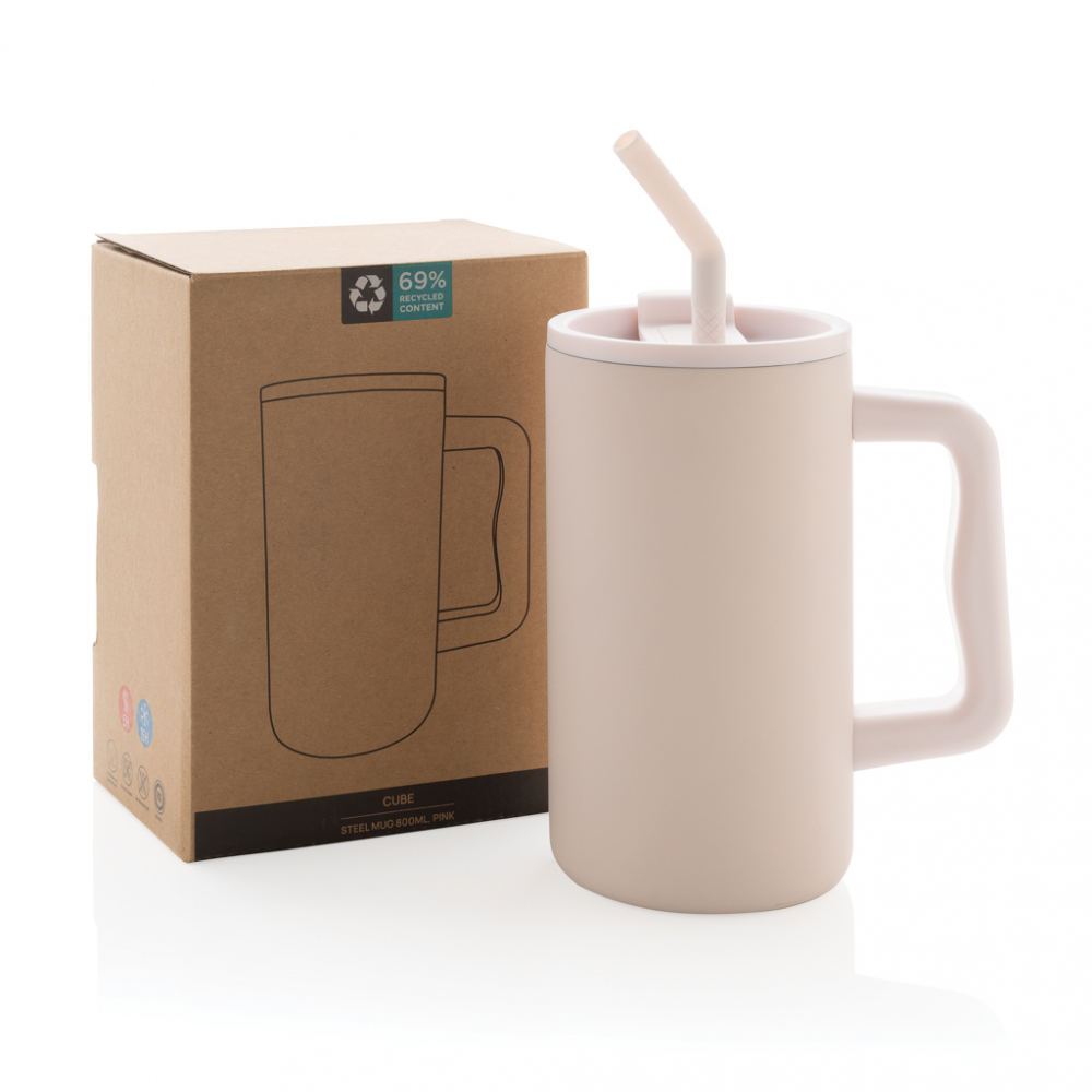 Cană termică Cube  din oțel reciclat – 800 ml [12]