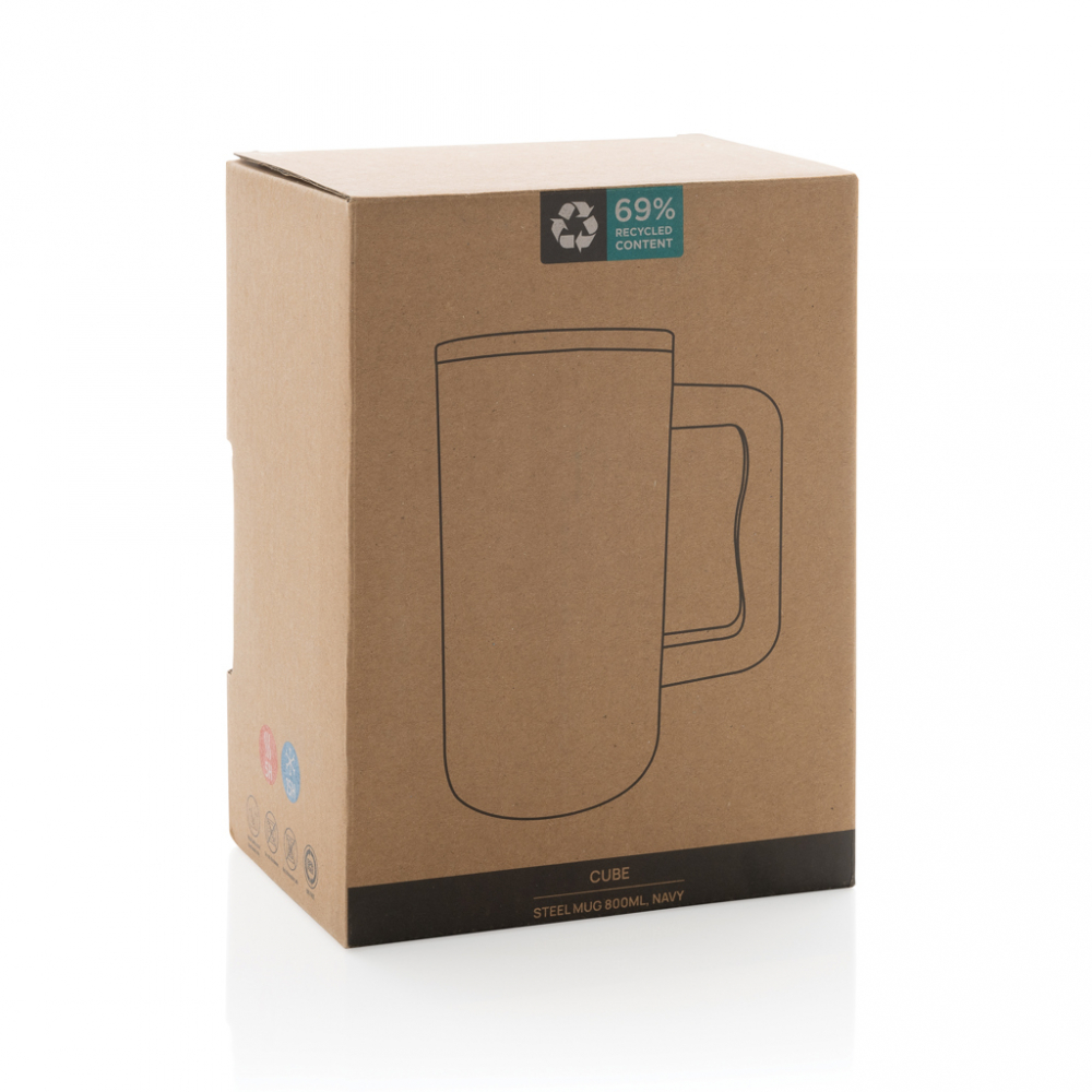 Cană termică Cube  din oțel reciclat – 800 ml [15]