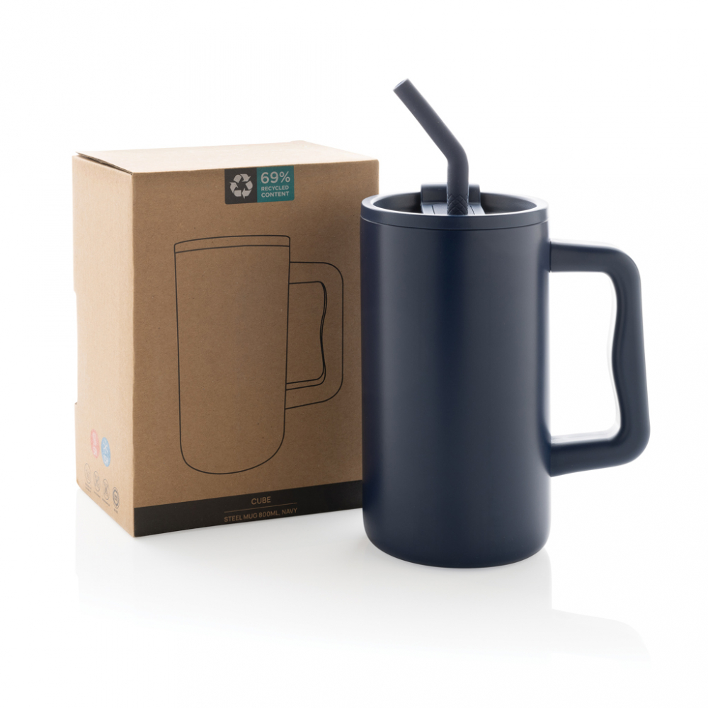 Cană termică Cube  din oțel reciclat – 800 ml [14]