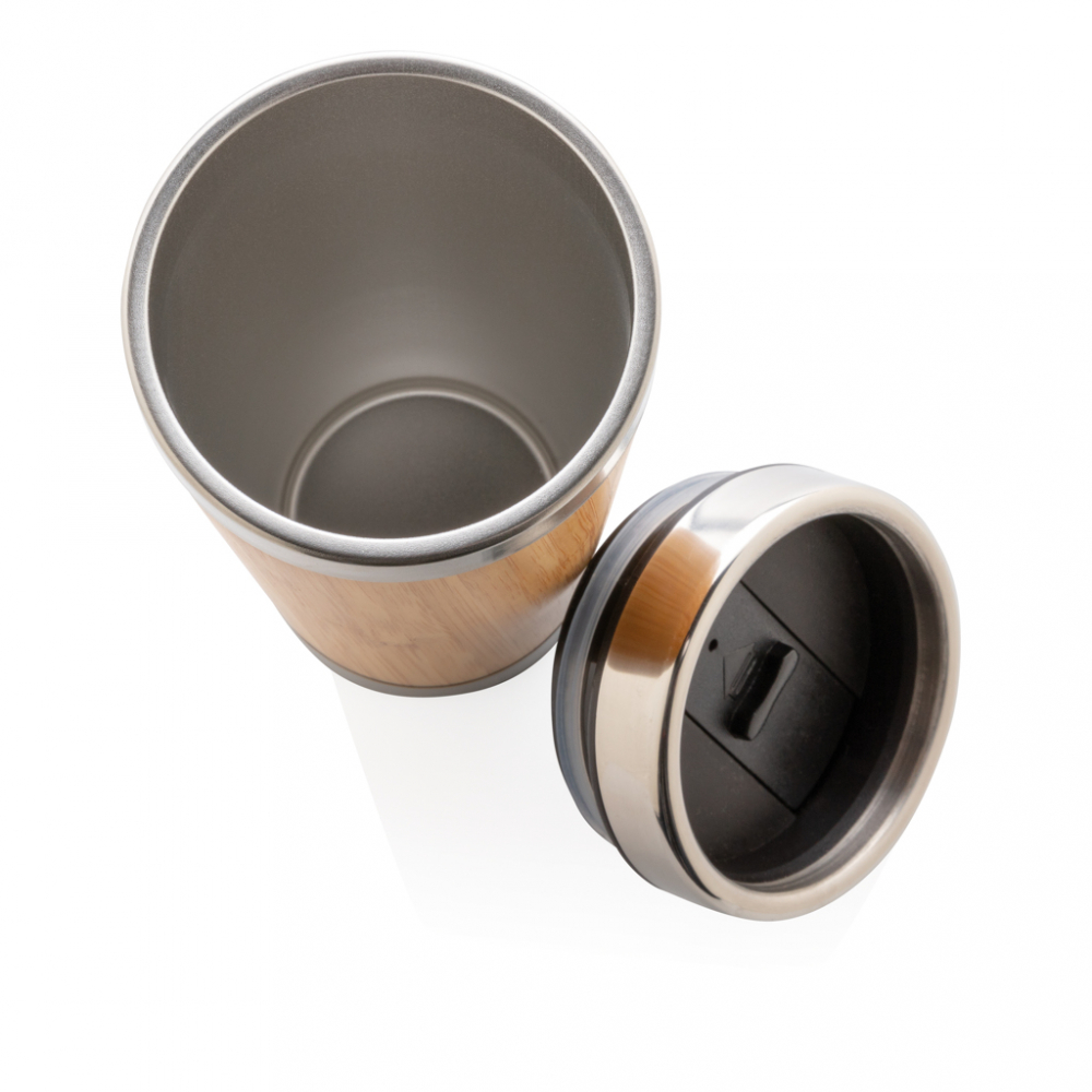 Cană termoizolantă 450 ml cu exterior din bambus [5]