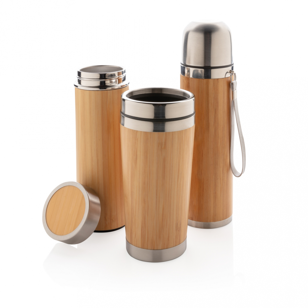 Cană termoizolantă 450 ml cu exterior din bambus [8]