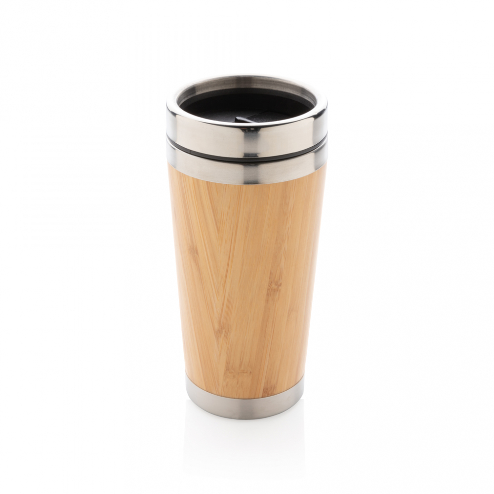 Cană termoizolantă 450 ml cu exterior din bambus [2]