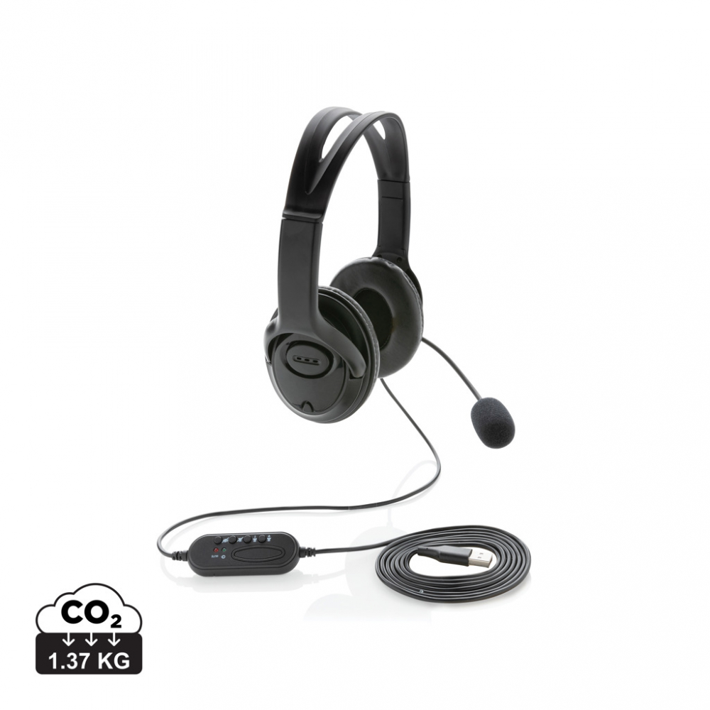 Căști stereo USB pentru PC cu microfon și control integrat al volumului [1]