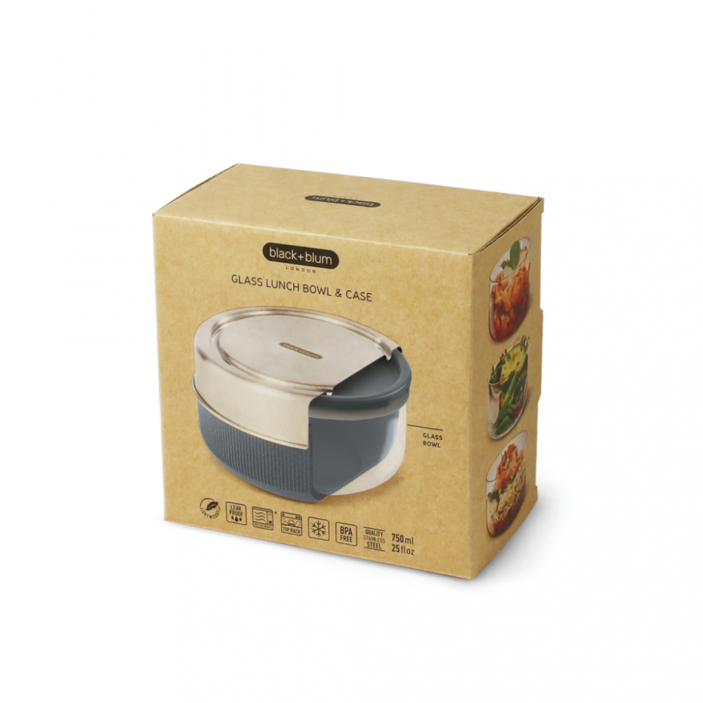 Castron de prânz cu bol din sticlă și capac etanș din inox - 750ml [14]