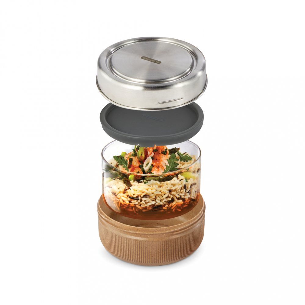 Castron de prânz cu bol din sticlă și capac etanș din inox - 750ml [9]