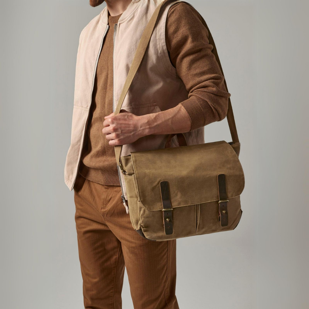Geantă bumbac Heritage Waxed Messenger, 14'' [4]