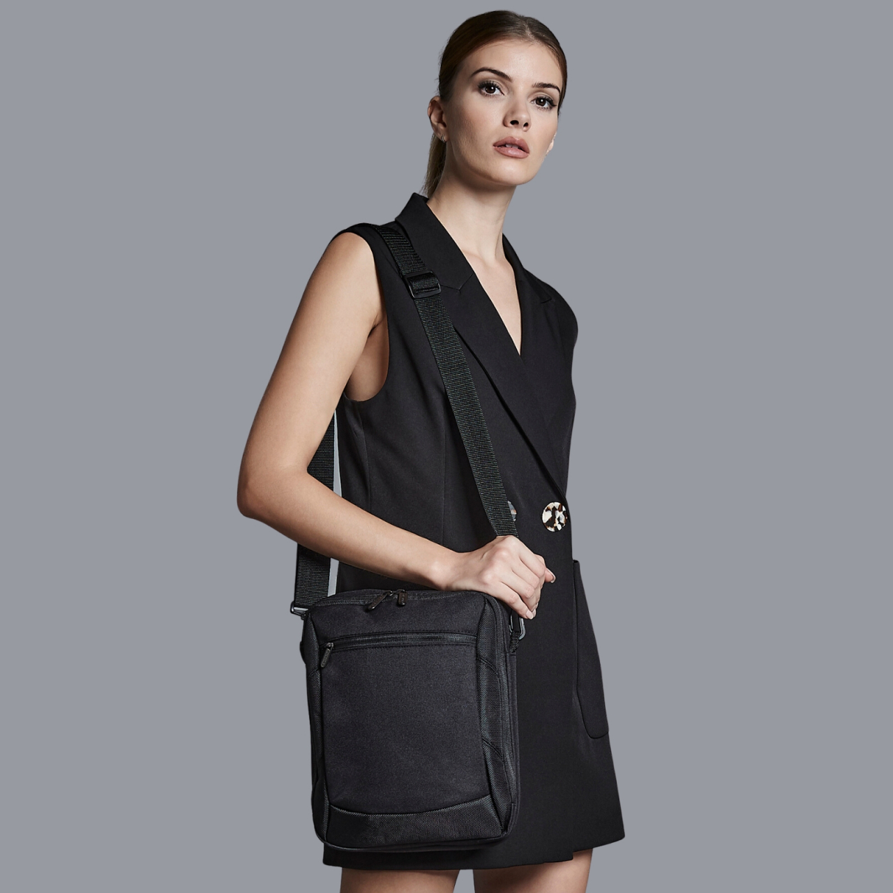 Geantă de umăr Executive, compatibilă iPad, negru [2]