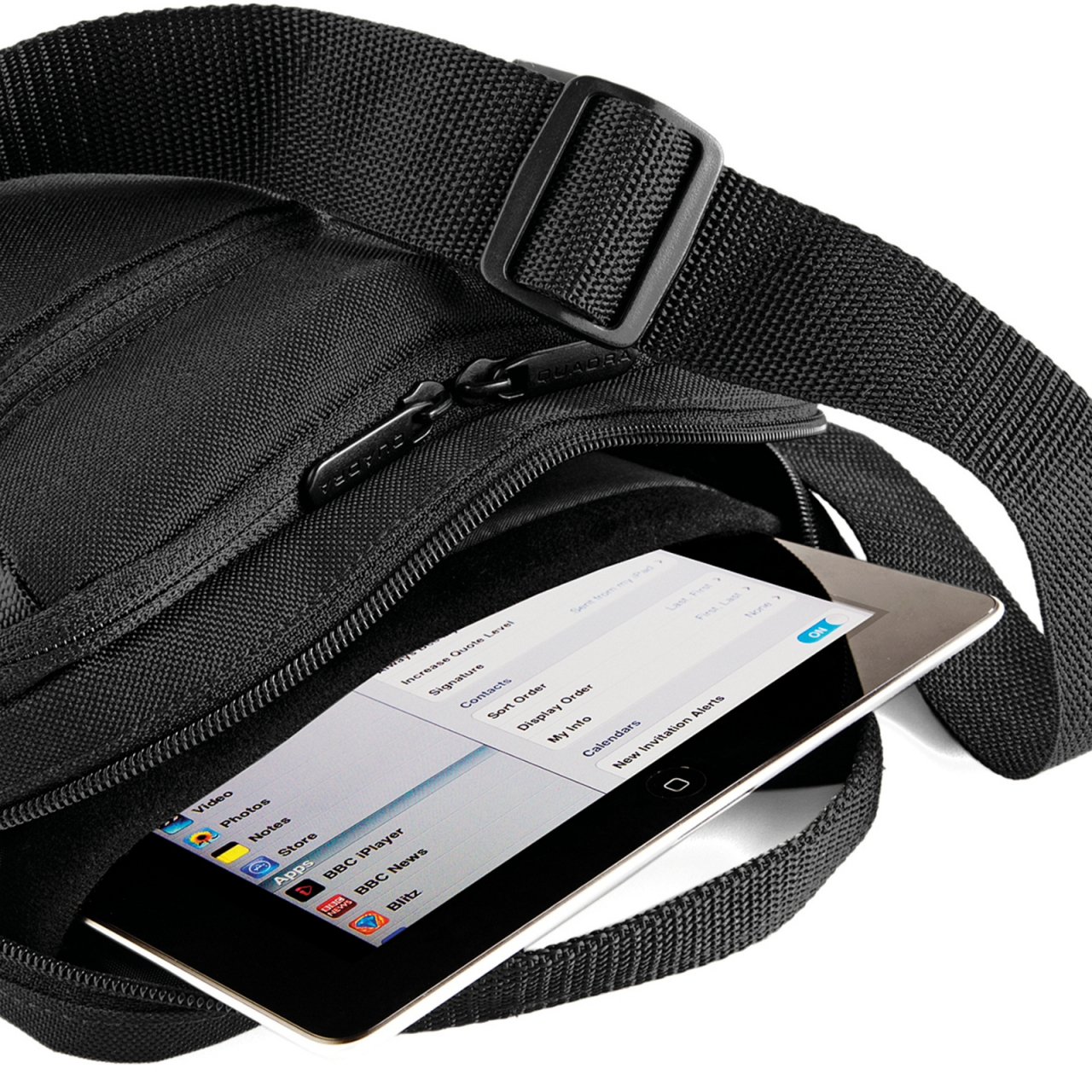 Geantă de umăr Executive, compatibilă iPad, negru [5]