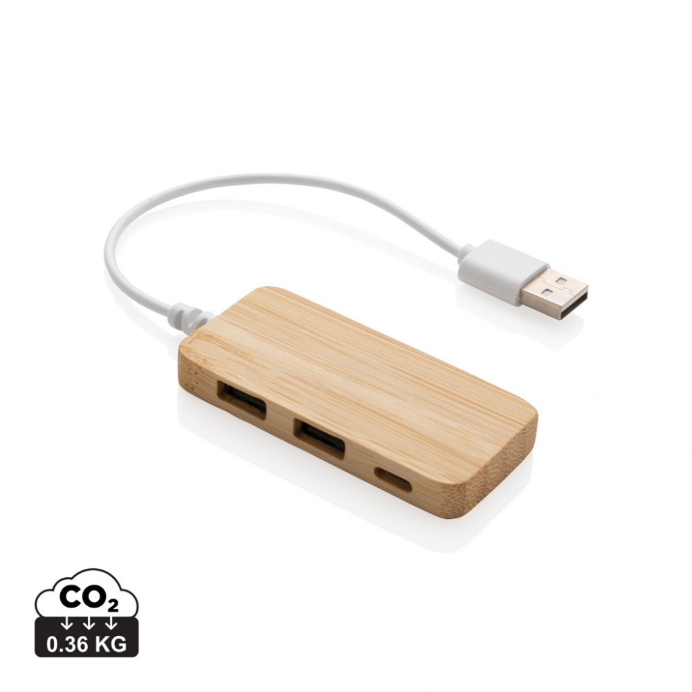 Hub USB 2.0 eco din bambus – cu 2 x USB-A și 1 x USB-C [1]