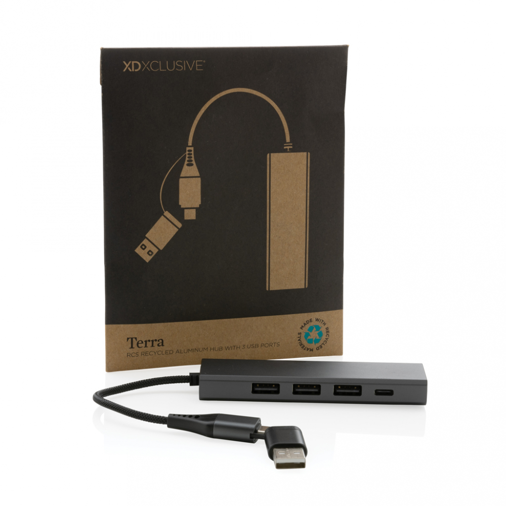 Hub USB eco din aluminiu reciclat – 3 x USB-A și 1 x USB-C [4]