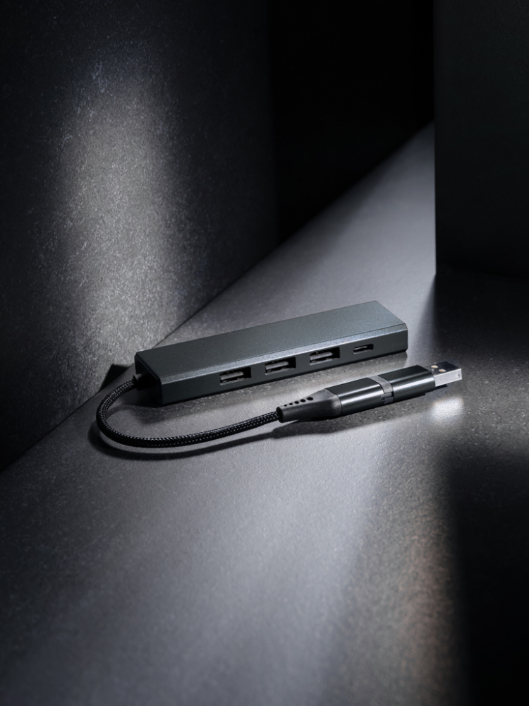 Hub USB eco din aluminiu reciclat – 3 x USB-A și 1 x USB-C [6]