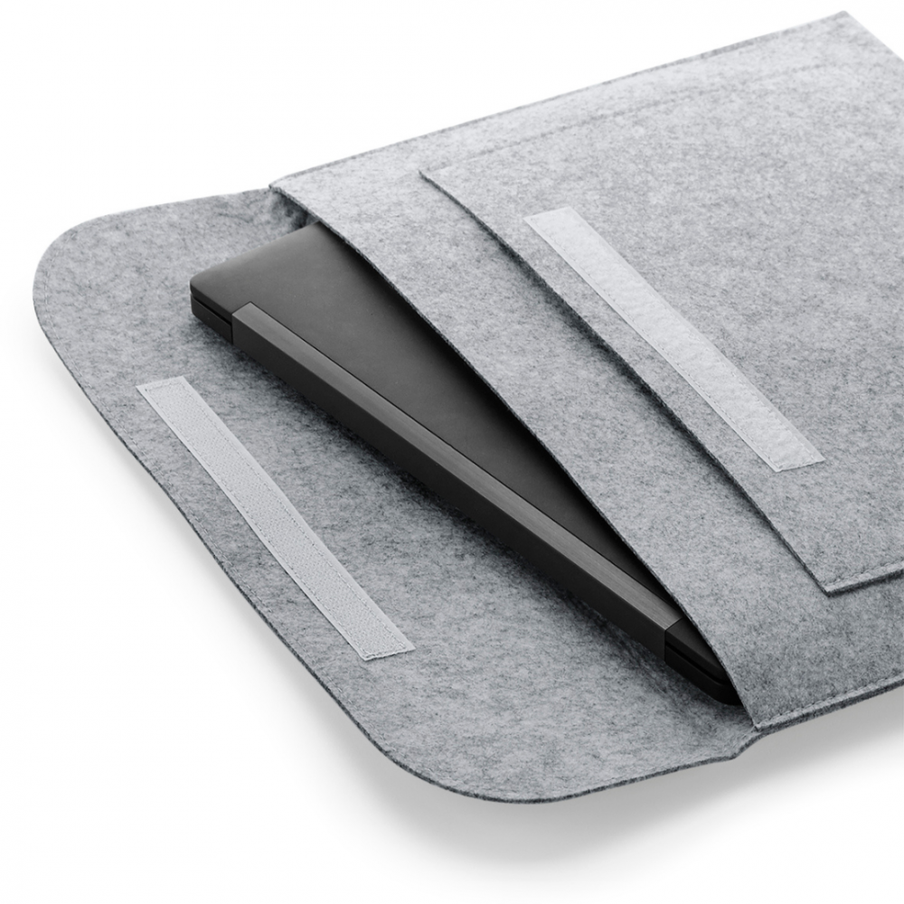 Husa de laptop Felt, compatibila cu Apple MacBook Air, MacBook Pro Touch Bar, 15.6" Inch si documente A4, Ronic, 41,5 x 28 cm, Gri [2]