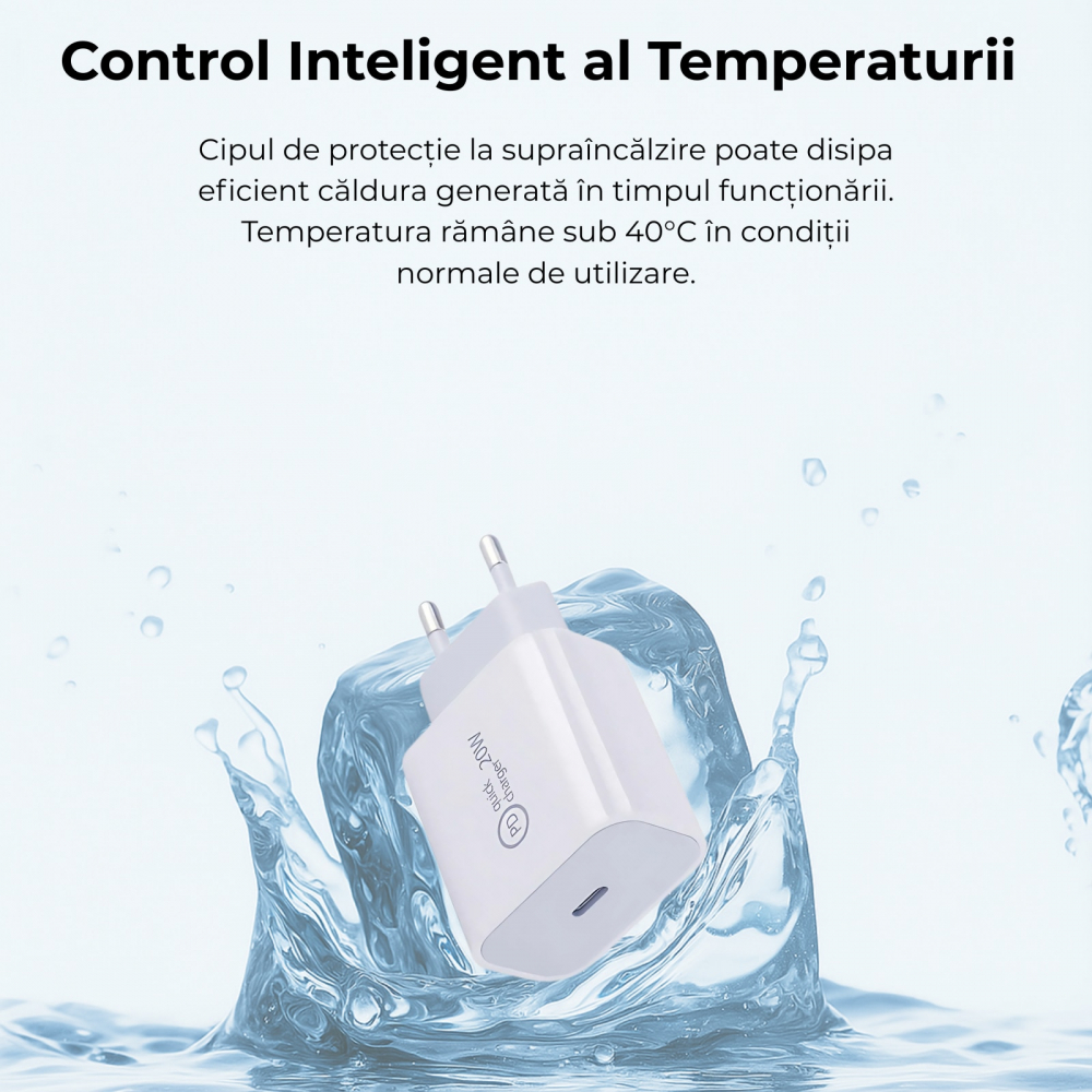 Incarcator Retea FastRX, USB-C 20W, Incarcare Rapida [4]