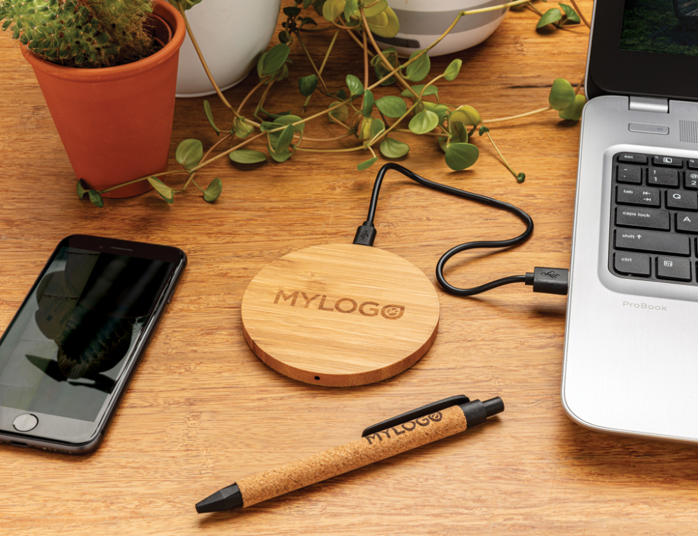 Încărcător wireless 5W din bambus certificat FSC® [6]