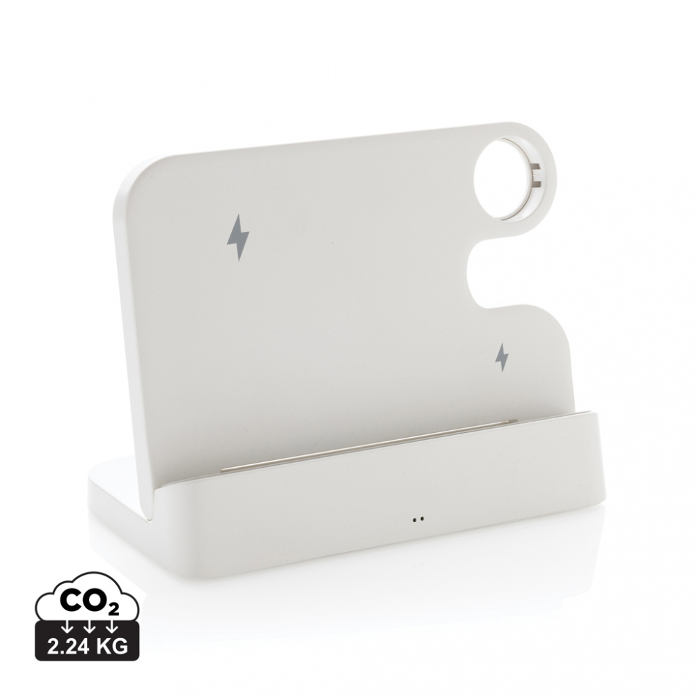 Încărcător wireless eco 3-în-1 pliabil – 15W, cu suport iWatch și porturi USB [1]