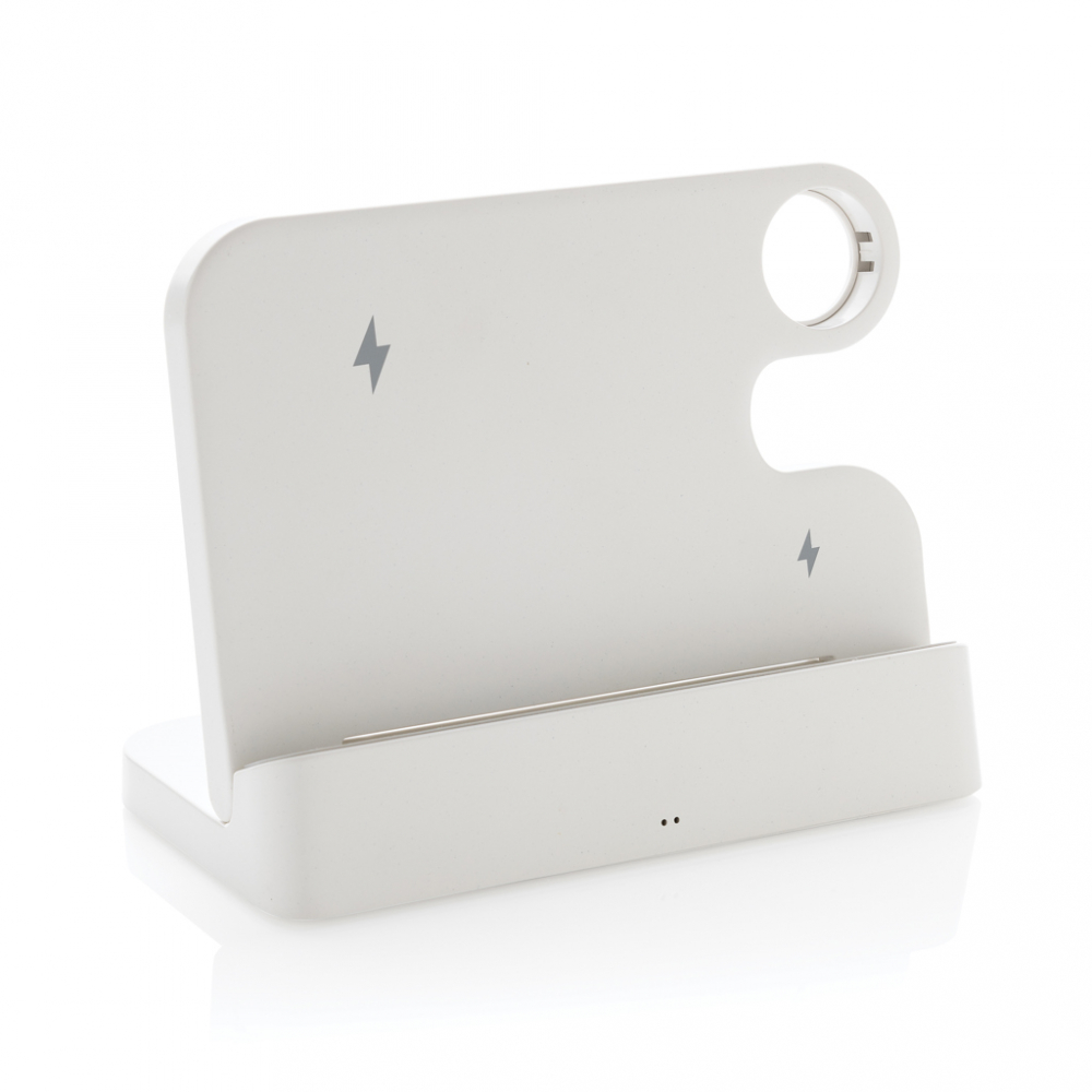 Încărcător wireless eco 3-în-1 pliabil – 15W, cu suport iWatch și porturi USB [2]