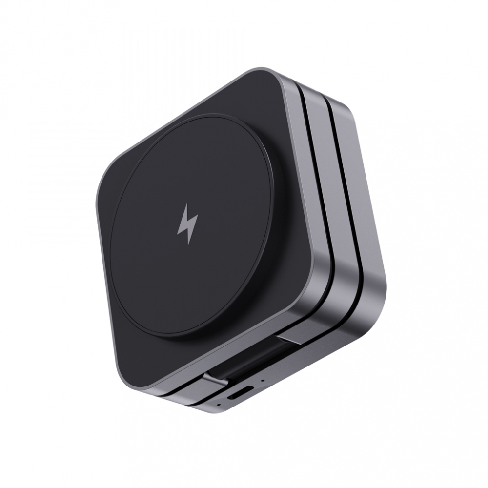 Încărcător wireless eco de lux 3-în-1 pliabil – 15W, din ABS și aluminiu reciclat [7]