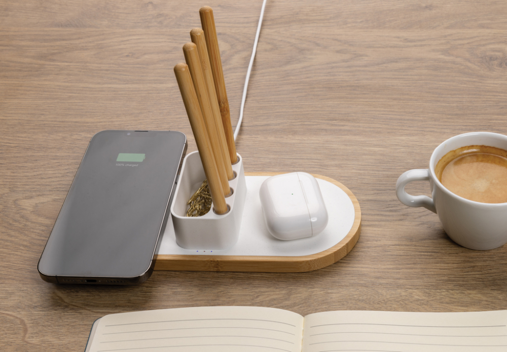 Încărcător wireless eco dual 10W cu suport pentru pixuri [9]