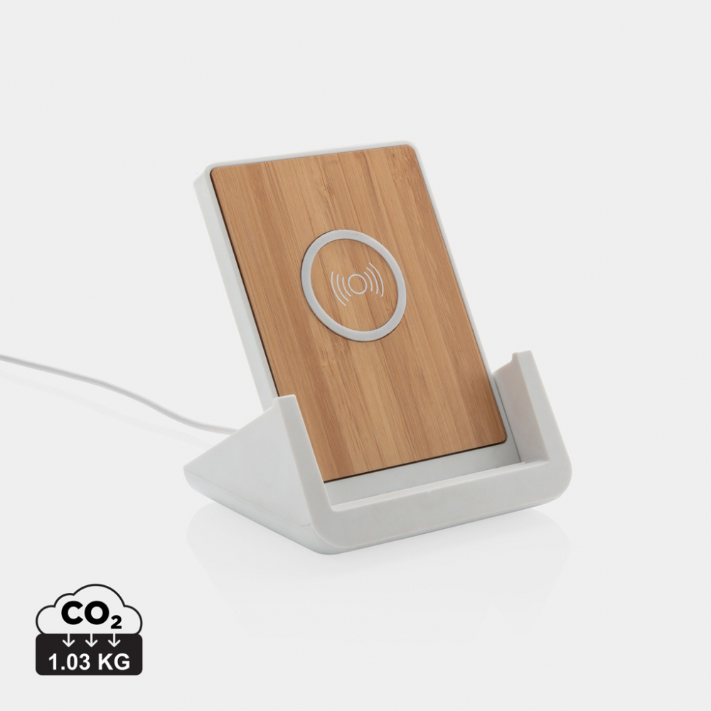 Încărcător wireless eco rapid 10W cu suport din bambus [1]