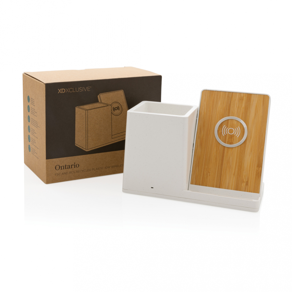 Încărcător wireless eco rapid 10W cu suport pentru pixuri [4]
