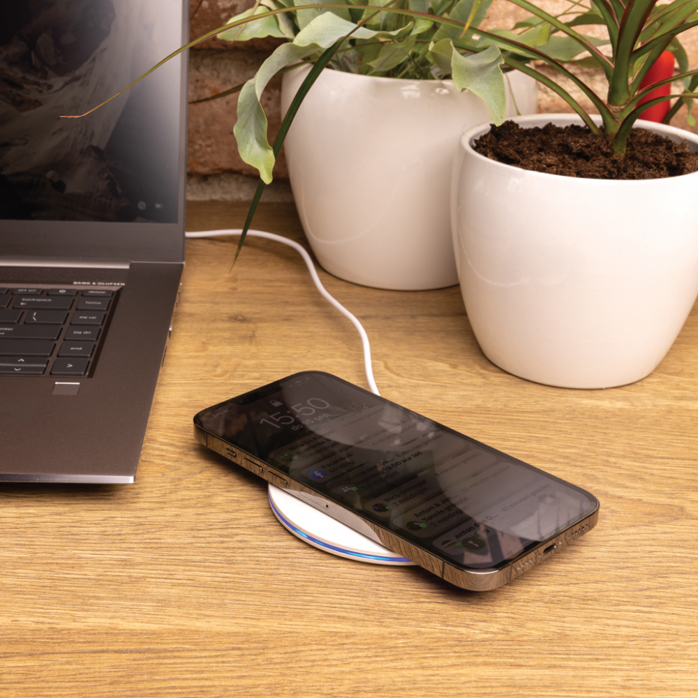 Încărcător wireless eco ultra-rapid 15W din ABS reciclat [5]