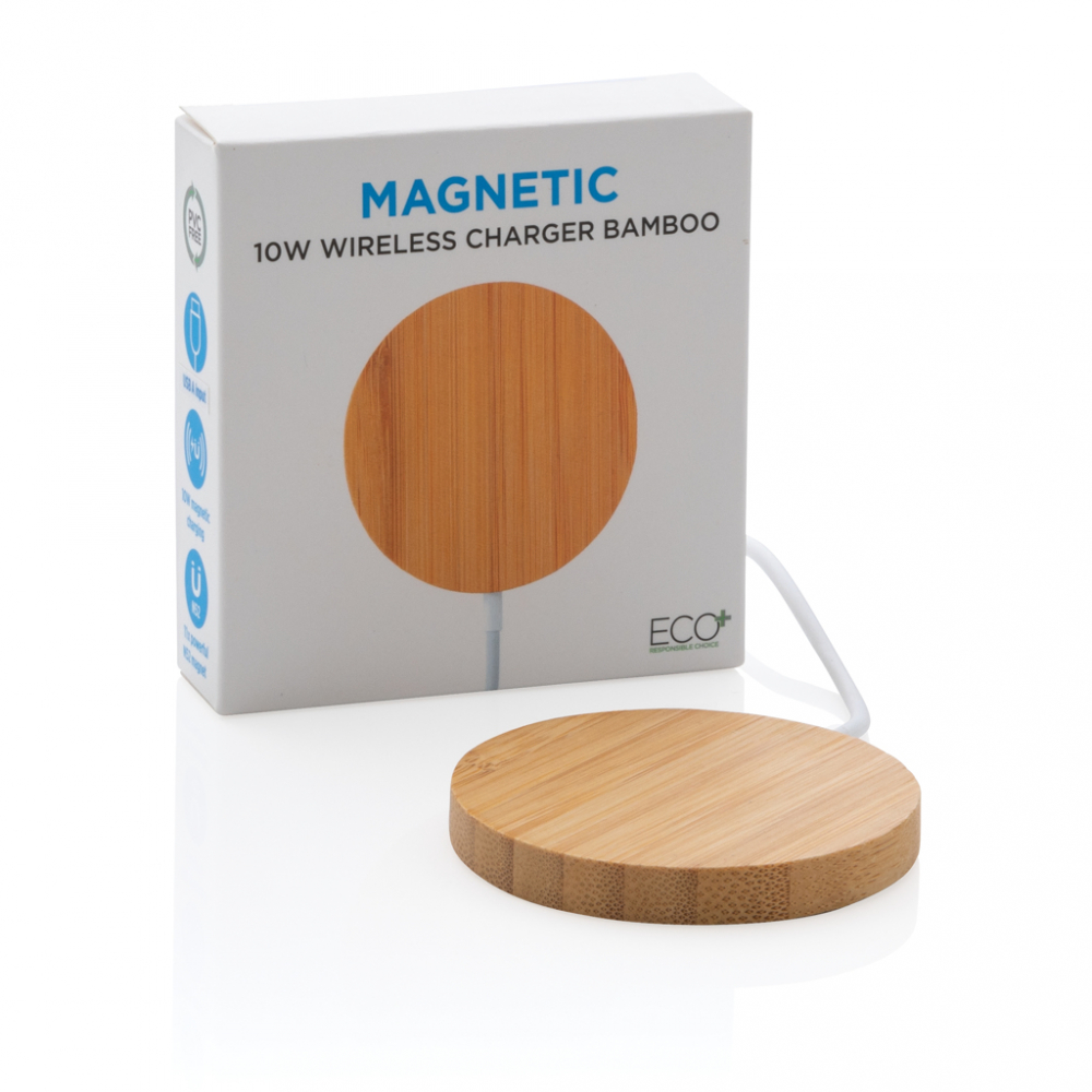 Încărcător wireless magnetic din bambus – 10W [11]