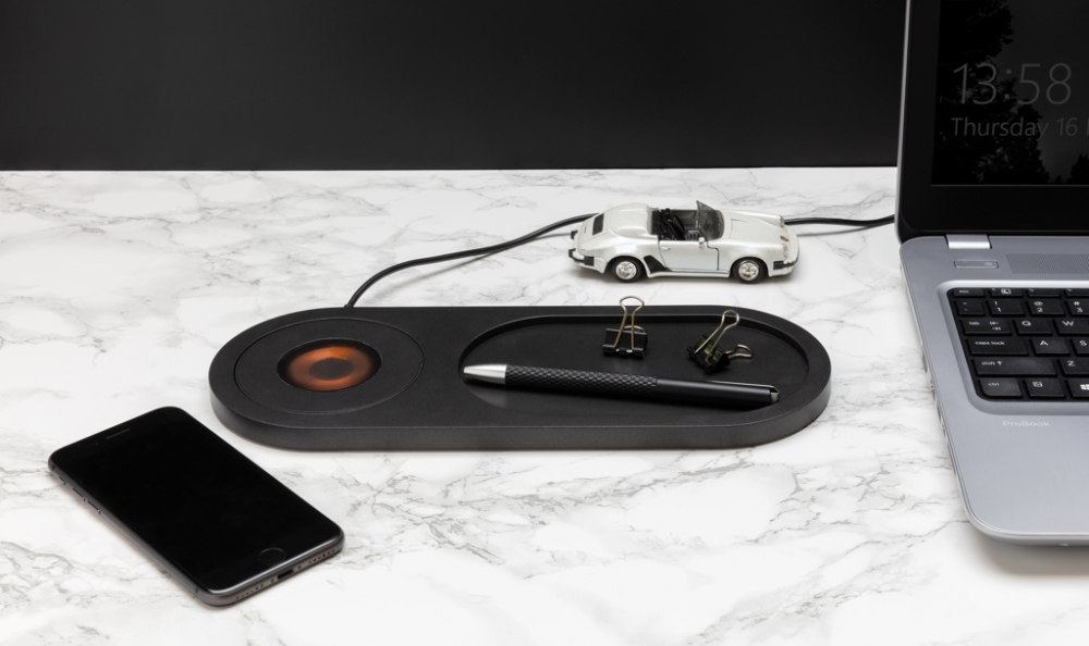 Încărcător wireless modern 10W cu design transparent și tavă organizatoare [8]