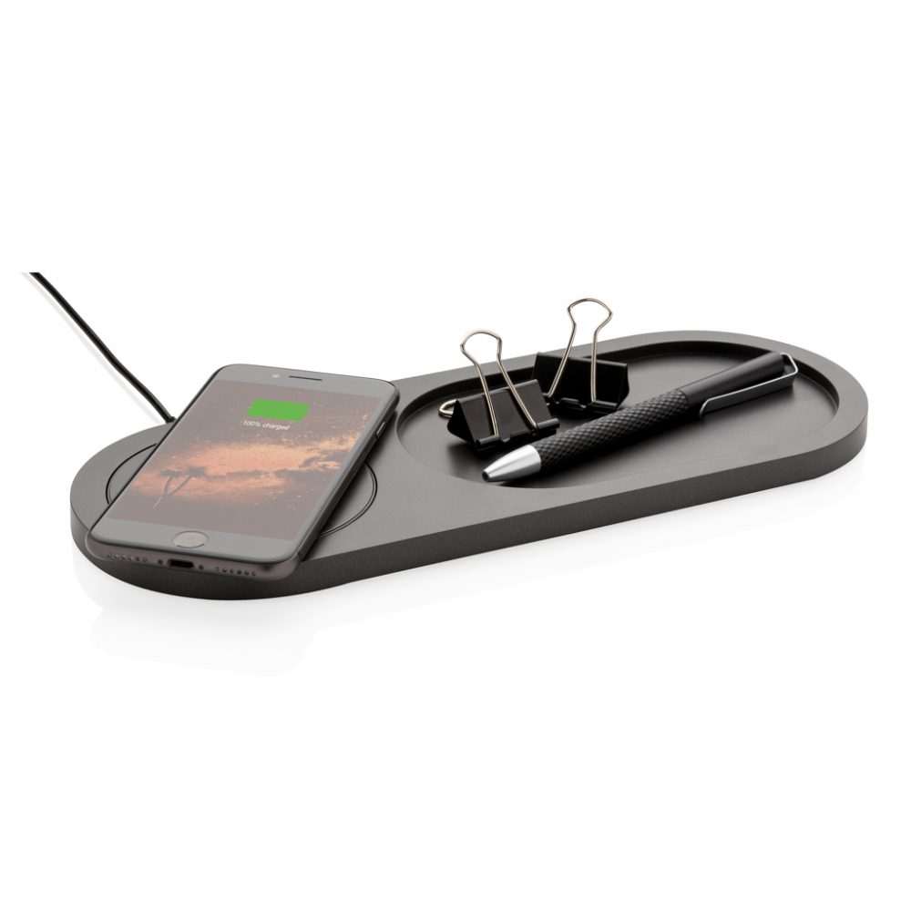 Încărcător wireless modern 10W cu design transparent și tavă organizatoare [4]