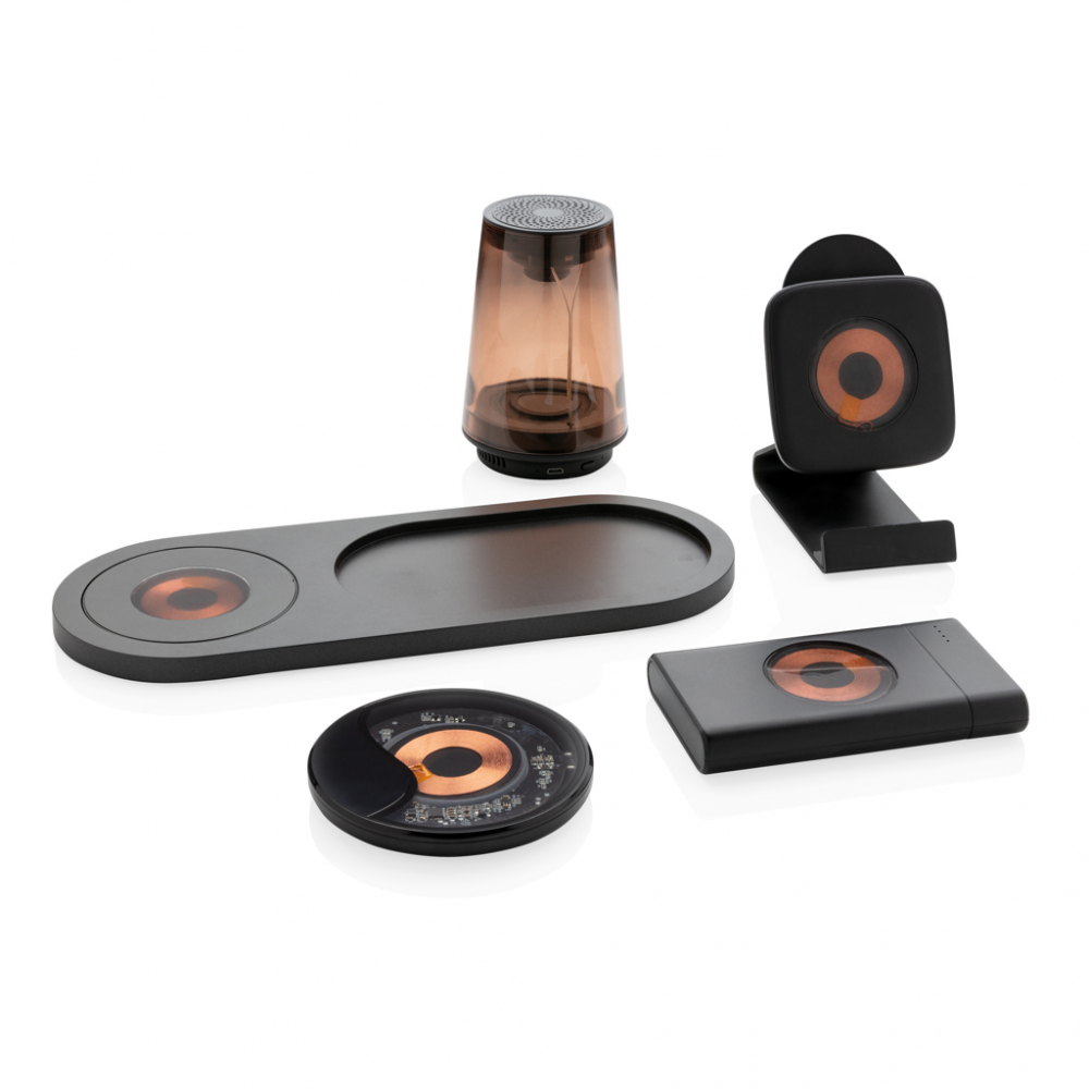 Încărcător wireless modern 10W cu design transparent și tavă organizatoare [7]