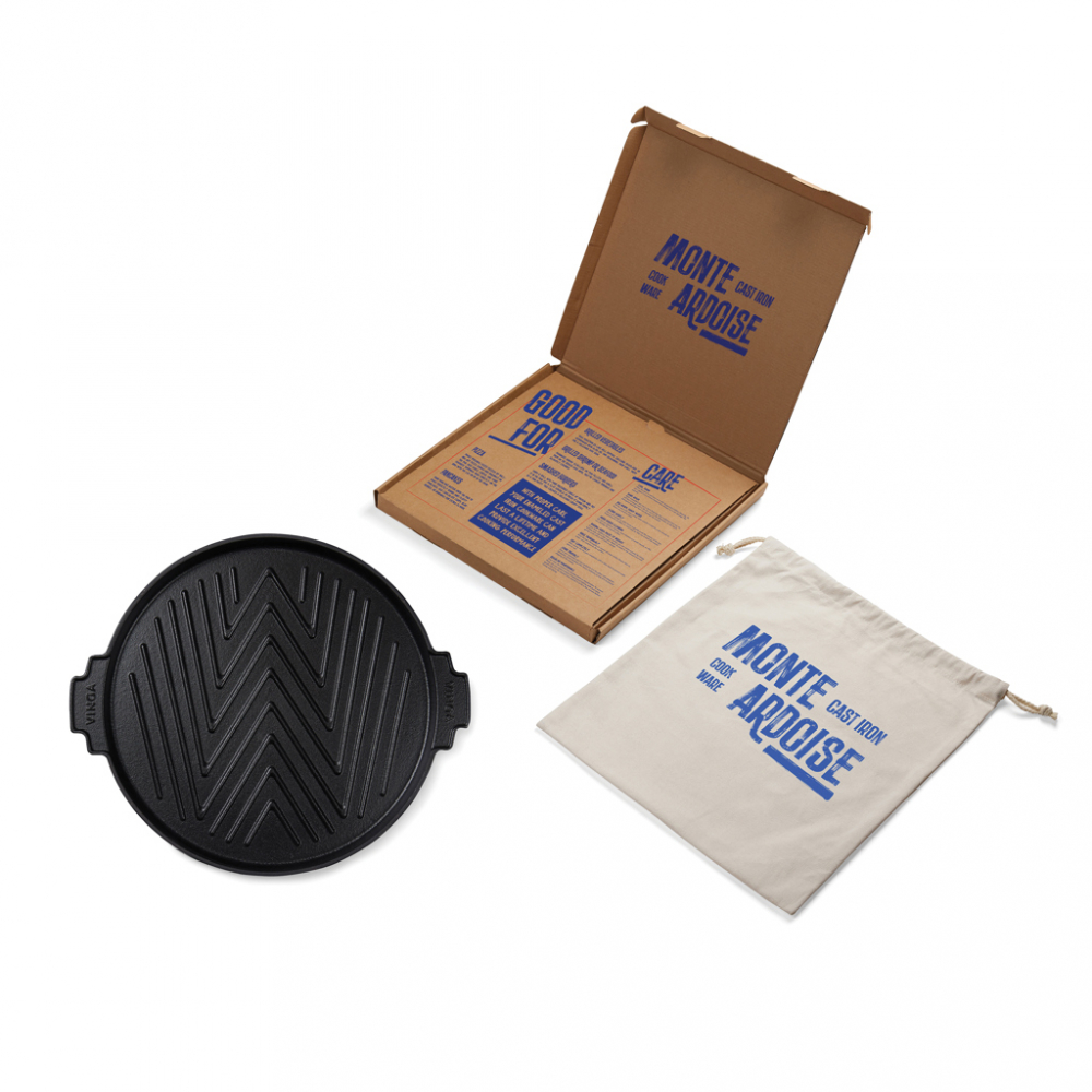 Placă grill cu striații din fontă emailată, 30cm [7]