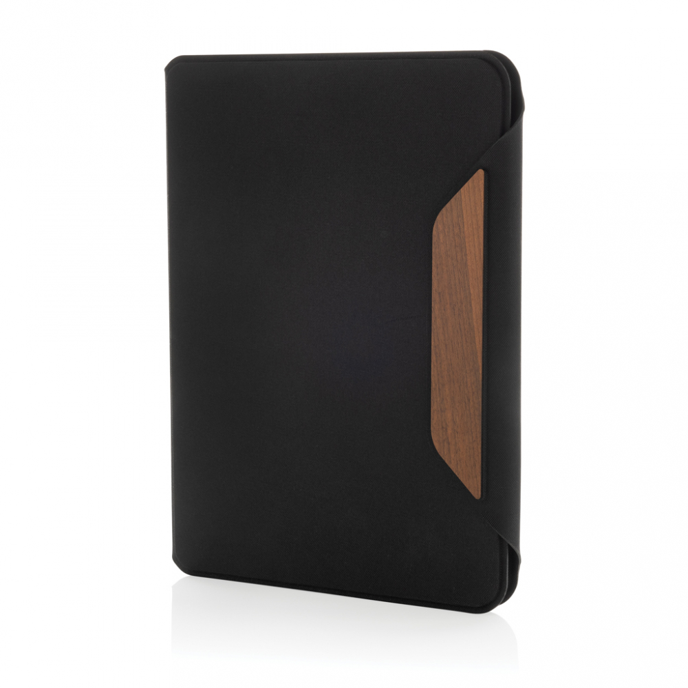 Portofoliu A5 Teri AWARE™ RPET din lemn de nuc [2]