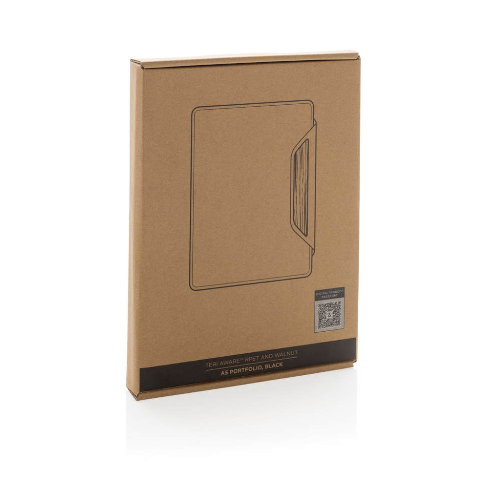 Portofoliu A5 Teri AWARE™ RPET din lemn de nuc [12]