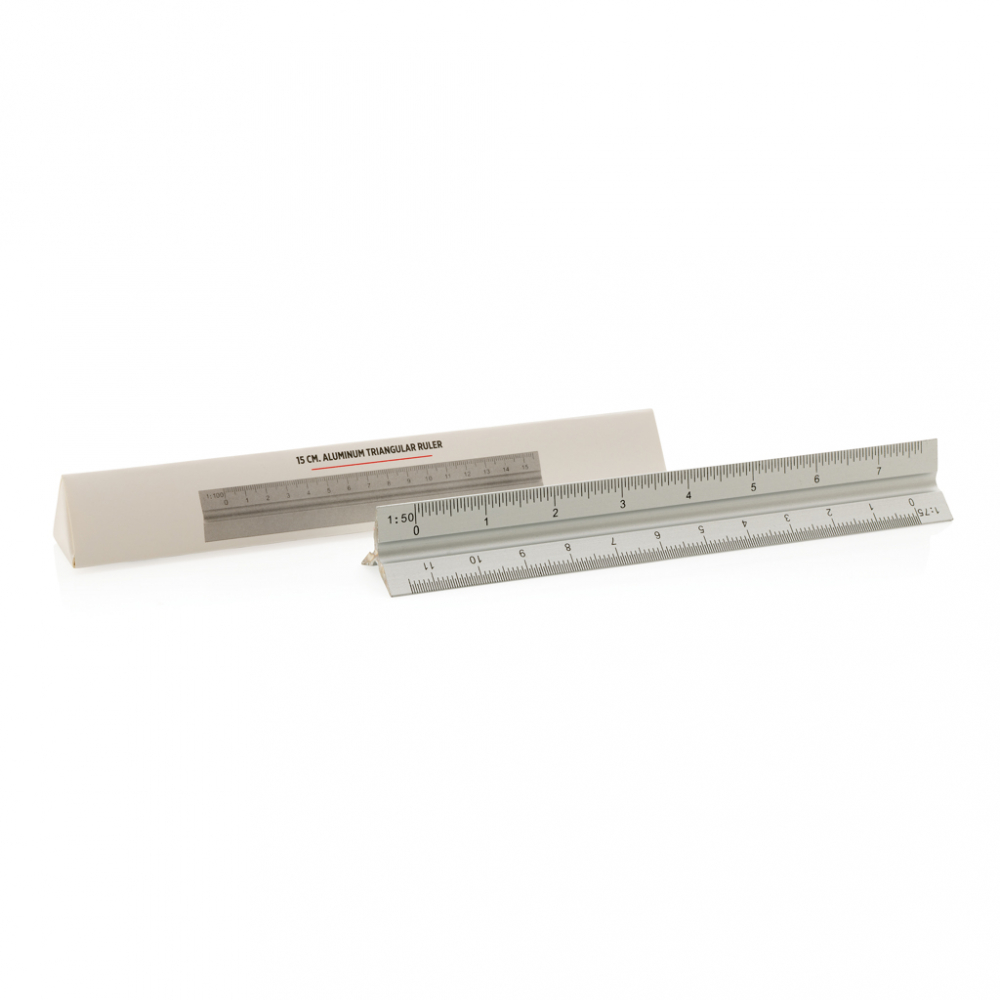 Riglă din aluminiu cu 5 scări de măsurare, 15cm [3]
