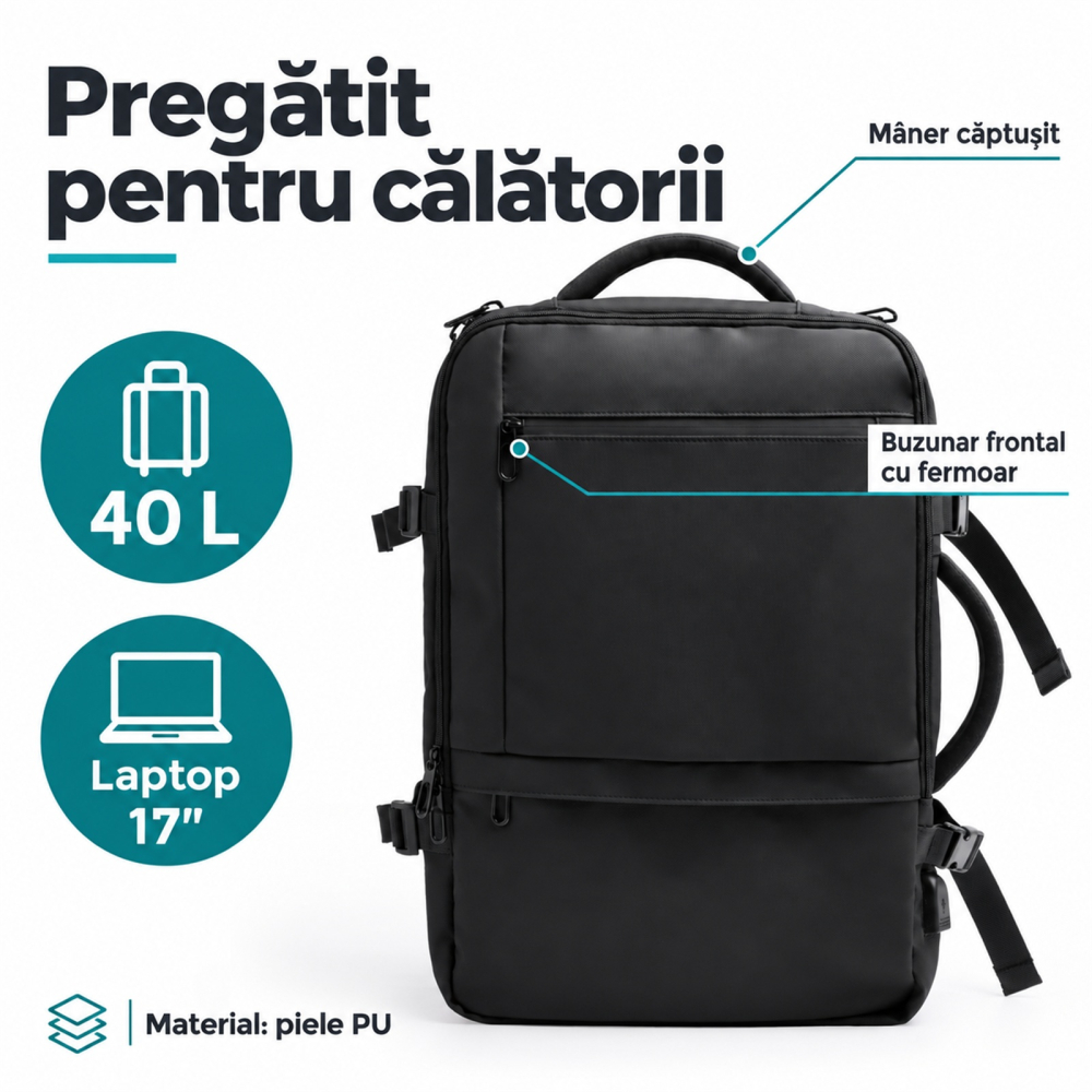 Rucsac de calatorie Rayan extensibil, pentru laptop de 17" [2]