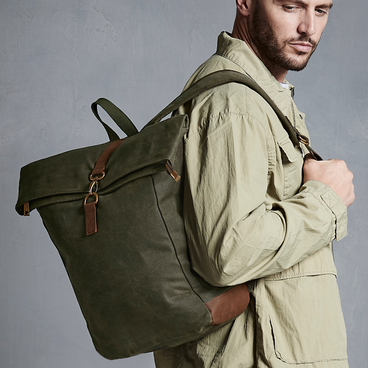 Rucsac Heritage Waxed Canvas din bumbac cerat, 15.6 " [2]
