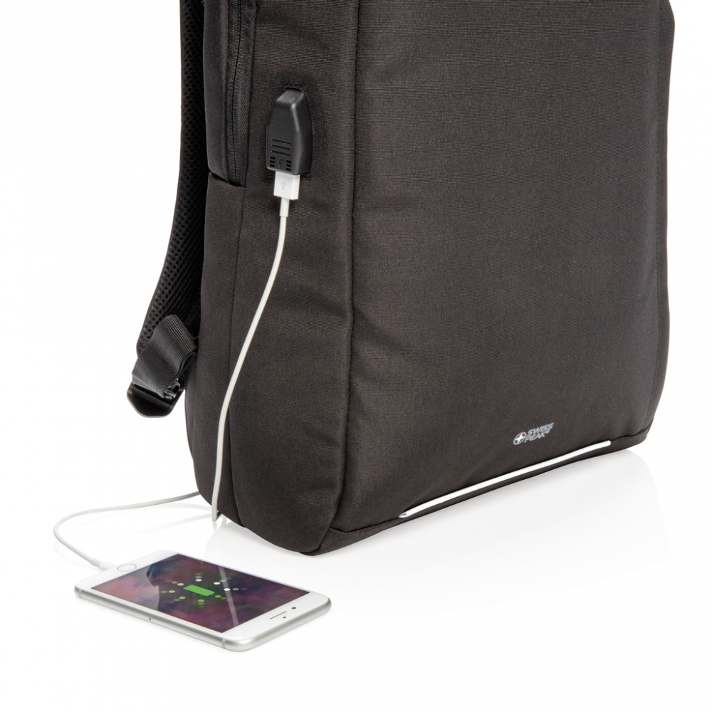 Rucsac Laptop 15.6"  Swiss Peak AWARE™ RFID și USB [9]
