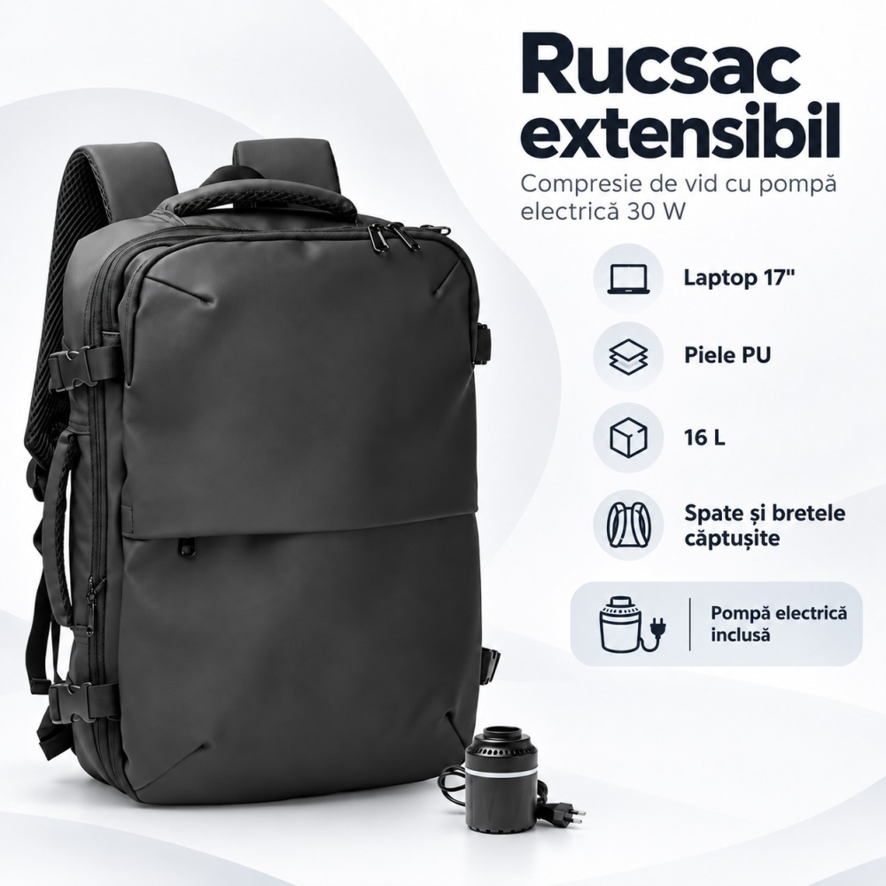 Rucsac Soplex extensibil cu pompa de vid, pentru laptop de 17" [2]