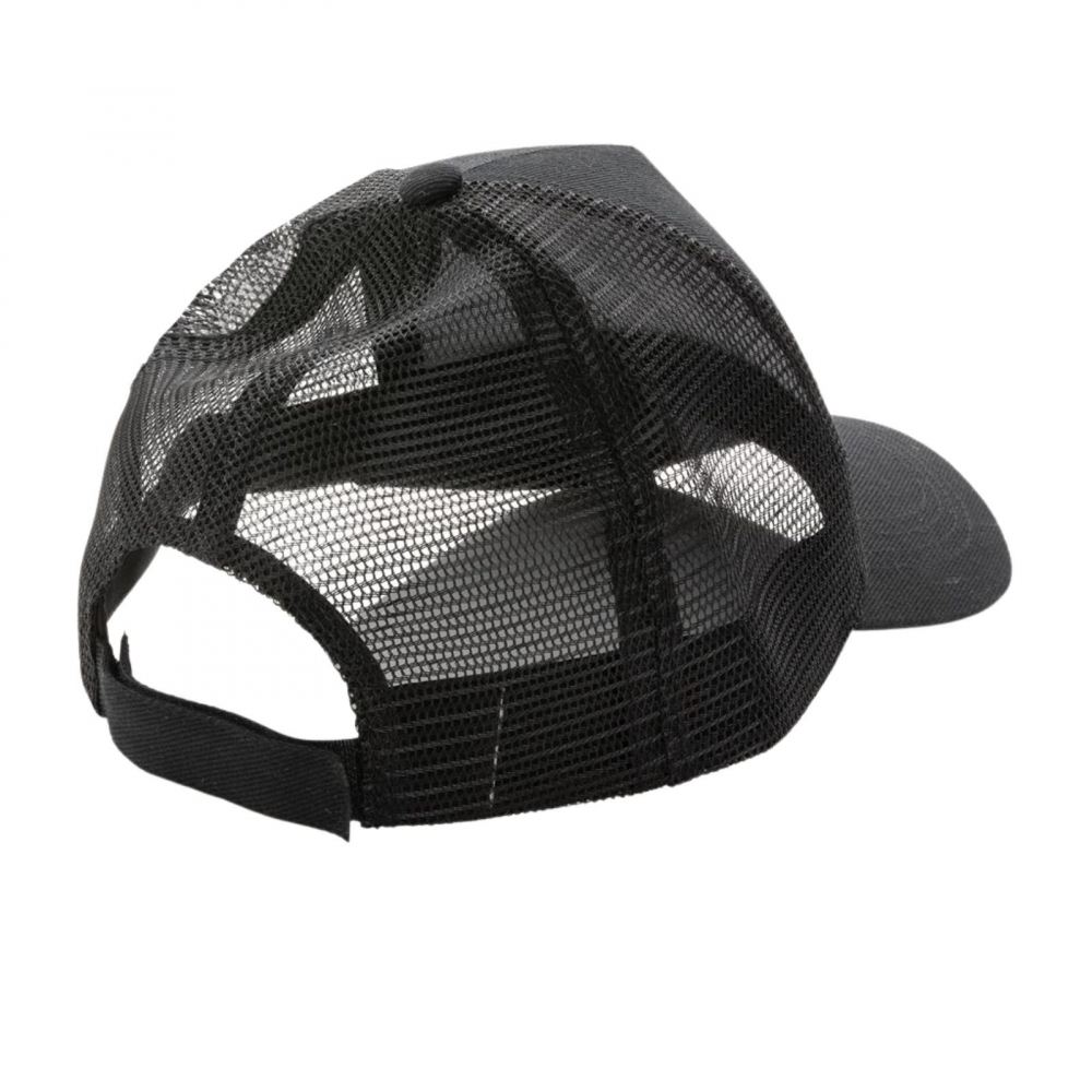 Sapca Delhi, tip trucker, materiale sustenabile, bumbac reciclat pieptanat, 5 panouri, inchidere velcro, marime universala, unisex, negru [3]