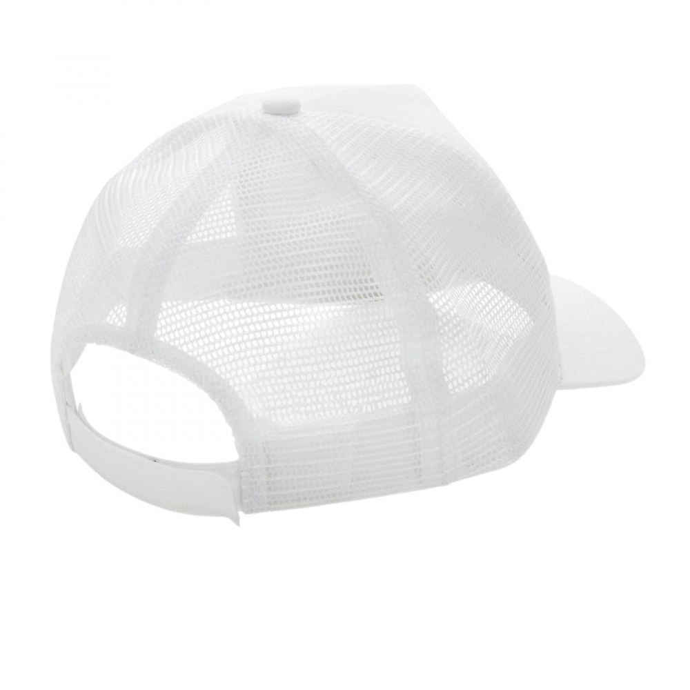 Sapca Delhi, tip trucker, materiale sustenabile, bumbac reciclat pieptanat, 5 panouri, inchidere velcro, marime universala, unisex, alb [4]