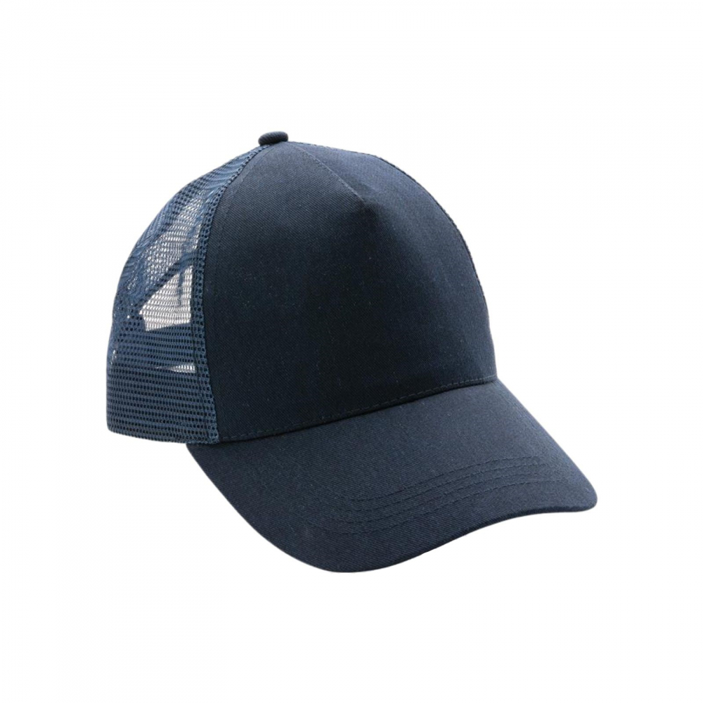Sapca Delhi, tip trucker, materiale sustenabile, bumbac reciclat pieptanat, 5 panouri, inchidere velcro, marime universala, unisex, navy [1]