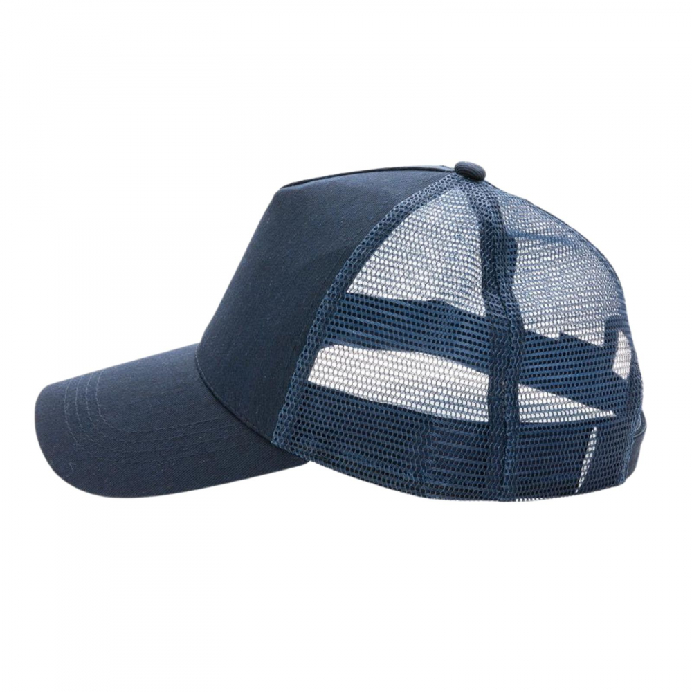 Sapca Delhi, tip trucker, materiale sustenabile, bumbac reciclat pieptanat, 5 panouri, inchidere velcro, marime universala, unisex, navy [2]