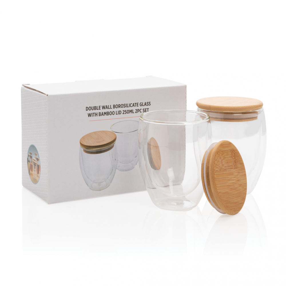 Set 2 pahare, sticlă borosilicată cu perete dublu, 250ml [11]
