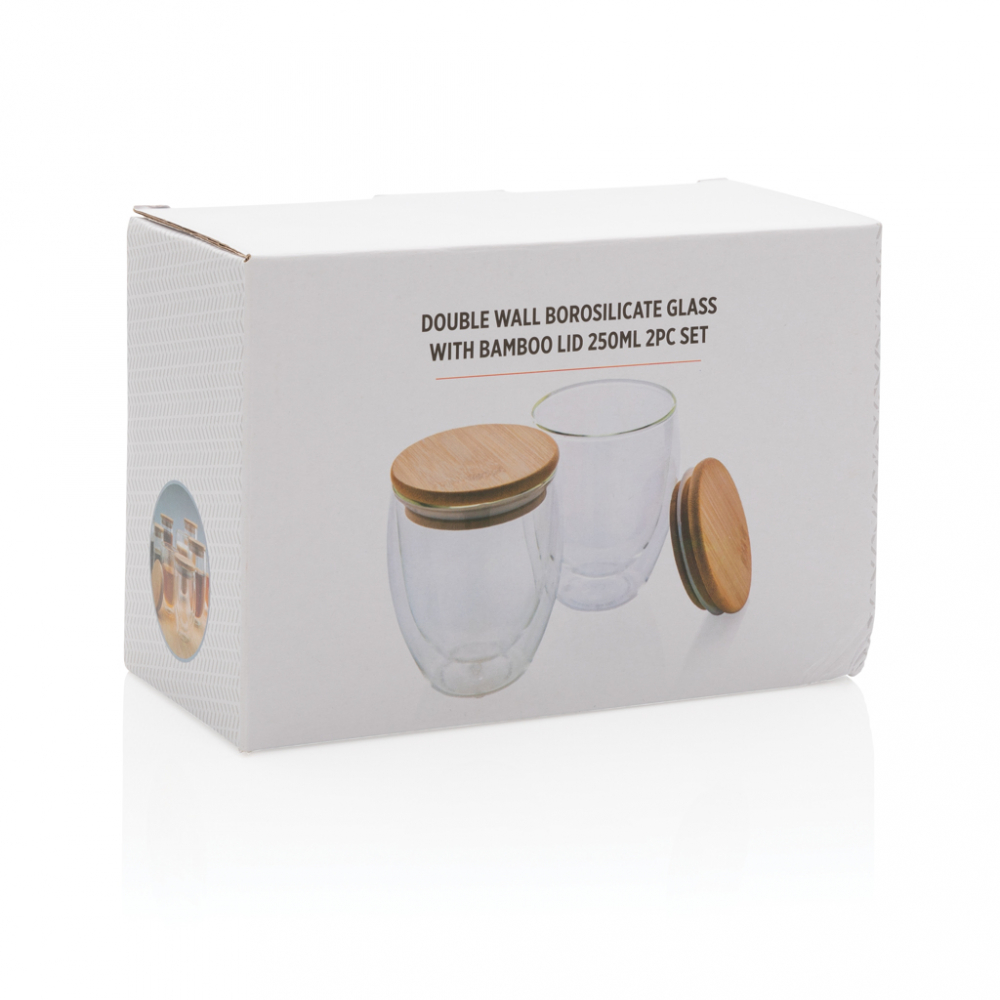 Set 2 pahare, sticlă borosilicată cu perete dublu, 250ml [12]