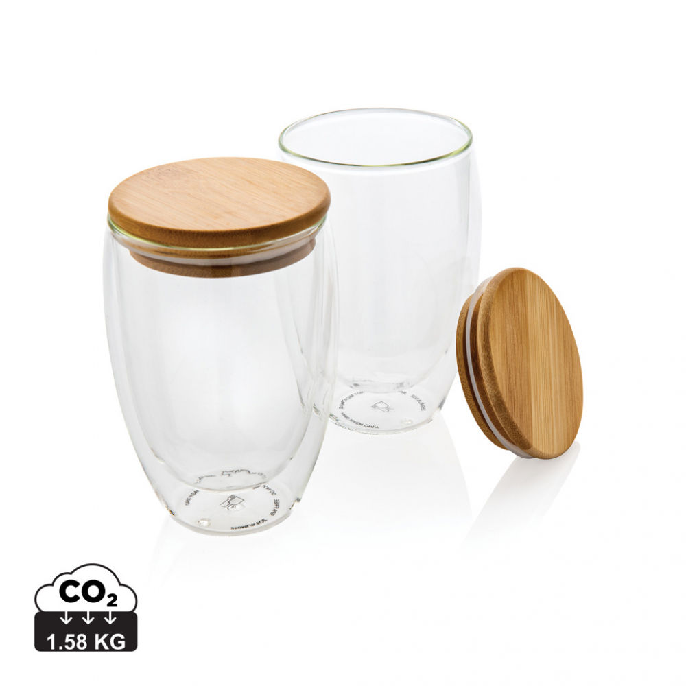 Set 2 pahare, sticlă borosilicată cu perete dublu, 350ml [1]