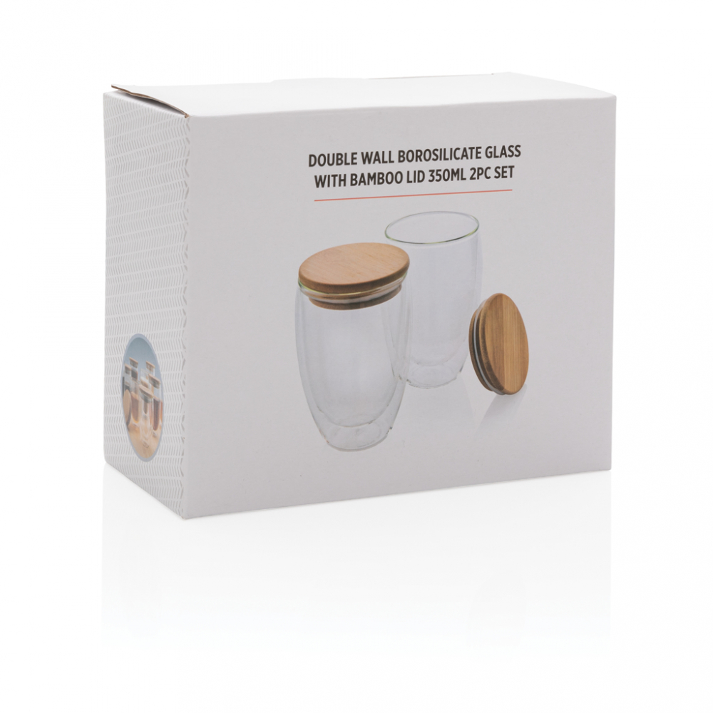 Set 2 pahare, sticlă borosilicată cu perete dublu, 350ml [12]