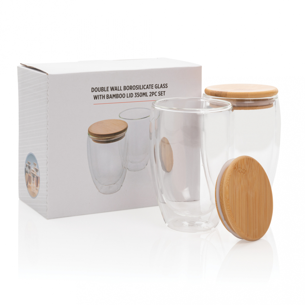 Set 2 pahare, sticlă borosilicată cu perete dublu, 350ml [11]