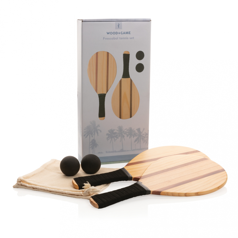 Set de frescobol premium – din lemn natural [8]