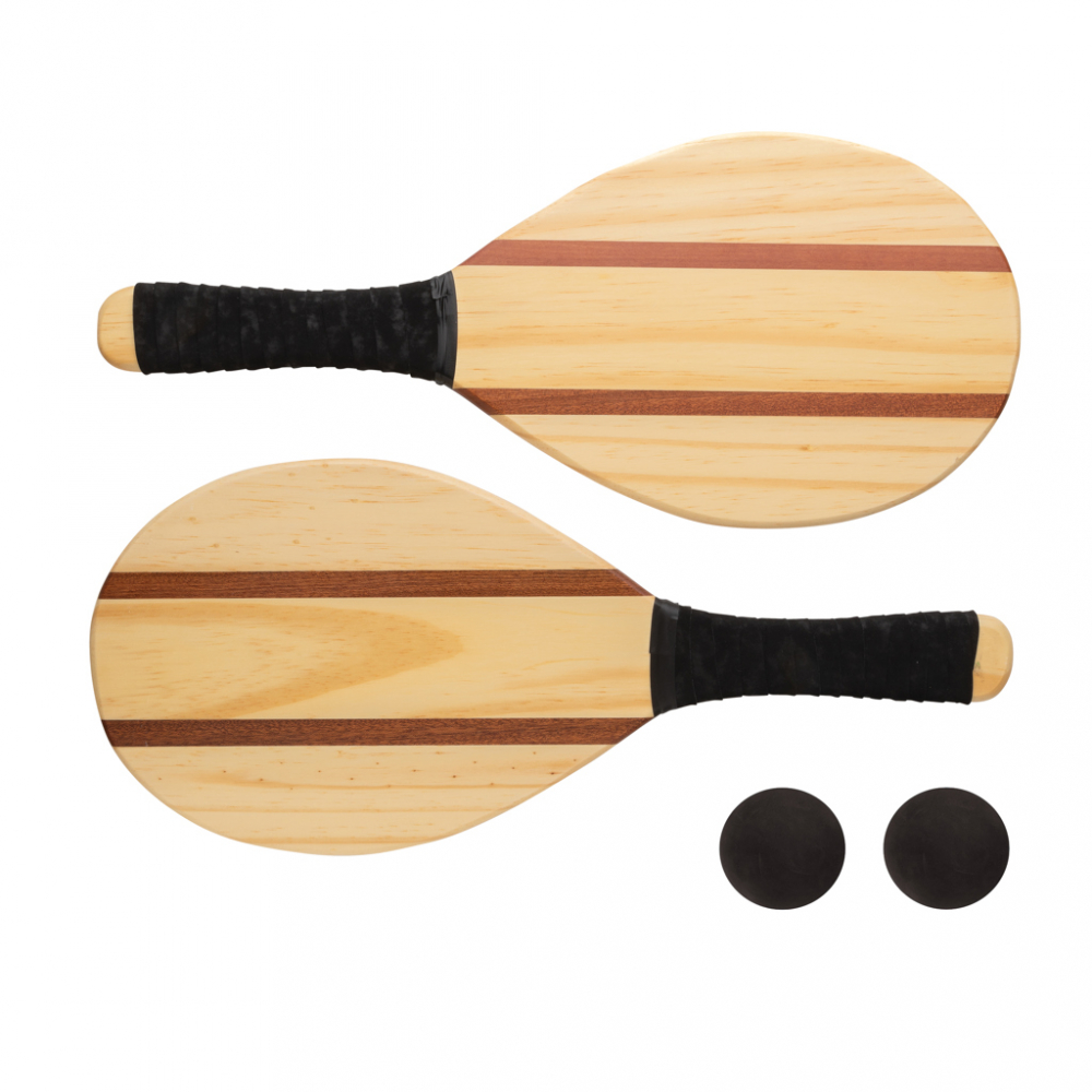 Set de frescobol premium – din lemn natural [2]